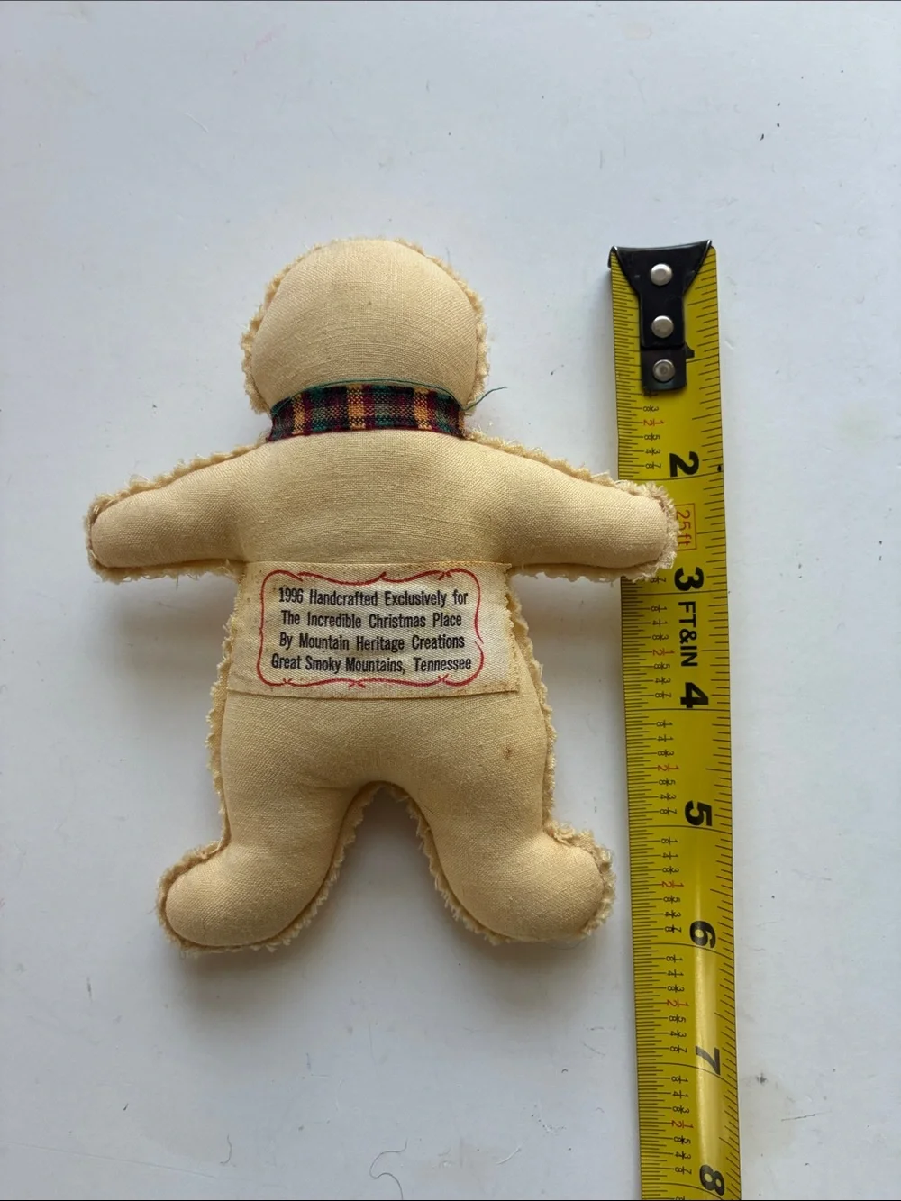 Handmade 1996 Holiday Gingerbread Doll with Scarf